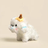 Cute White Puppy Keychain