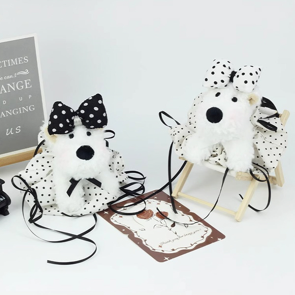 Polka Dot Puppy Keychain