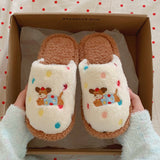Fluffy Color Dot Slippers