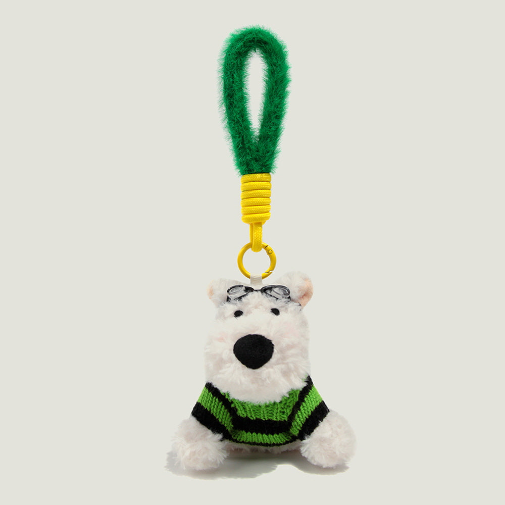 White Puppy Sweater Bag Charm