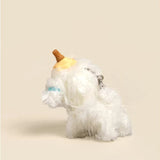 Cute White Puppy Keychain