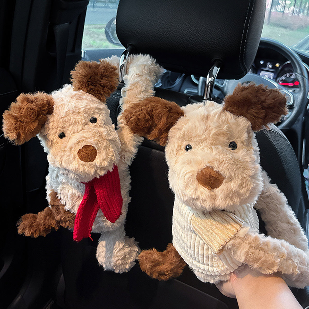 Brown Ear Puppy Tissue Cover For Car