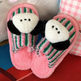 Striped Puppy Slippers