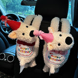Happy Birthday Puppy Tissue Cover For Car