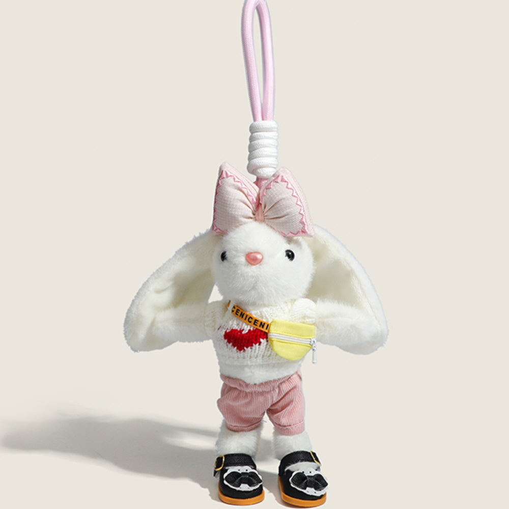 Pink Bow Bunny Bag Charm