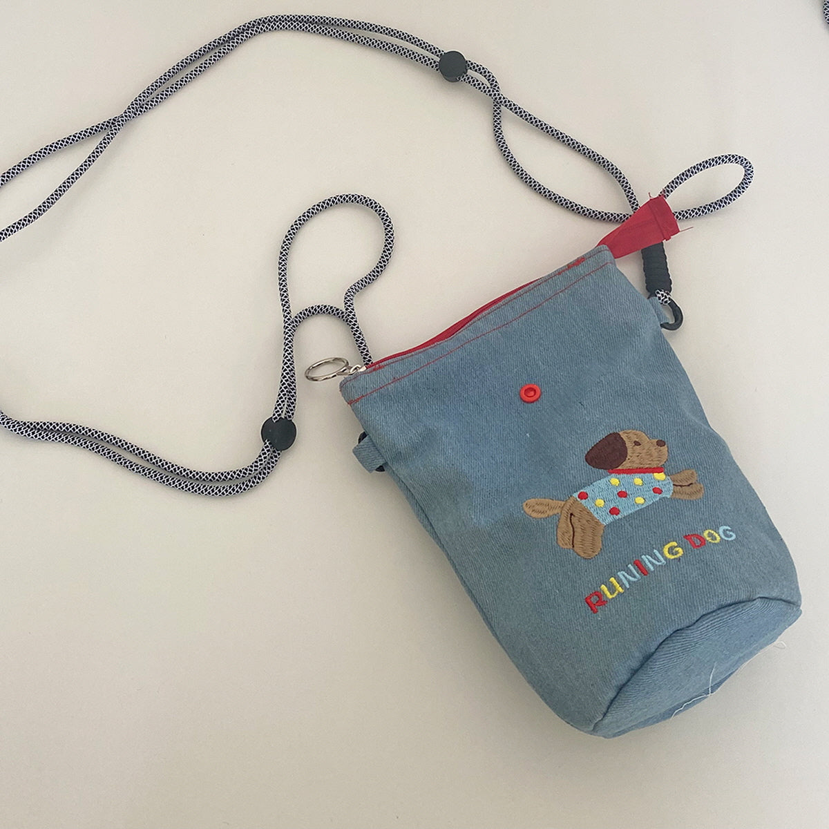 Denim Puppy Phone Bag