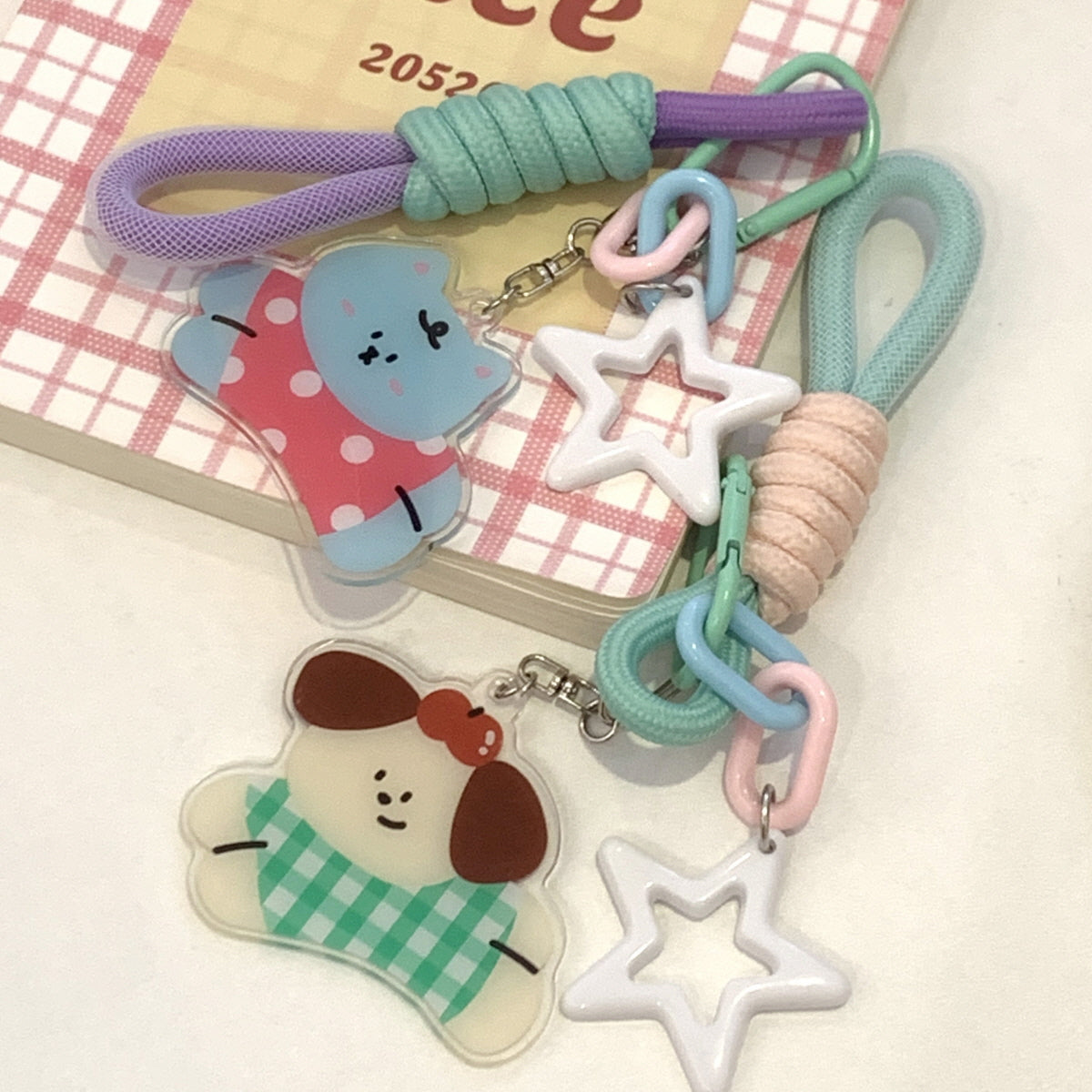 Kitty And Puppy Keychain