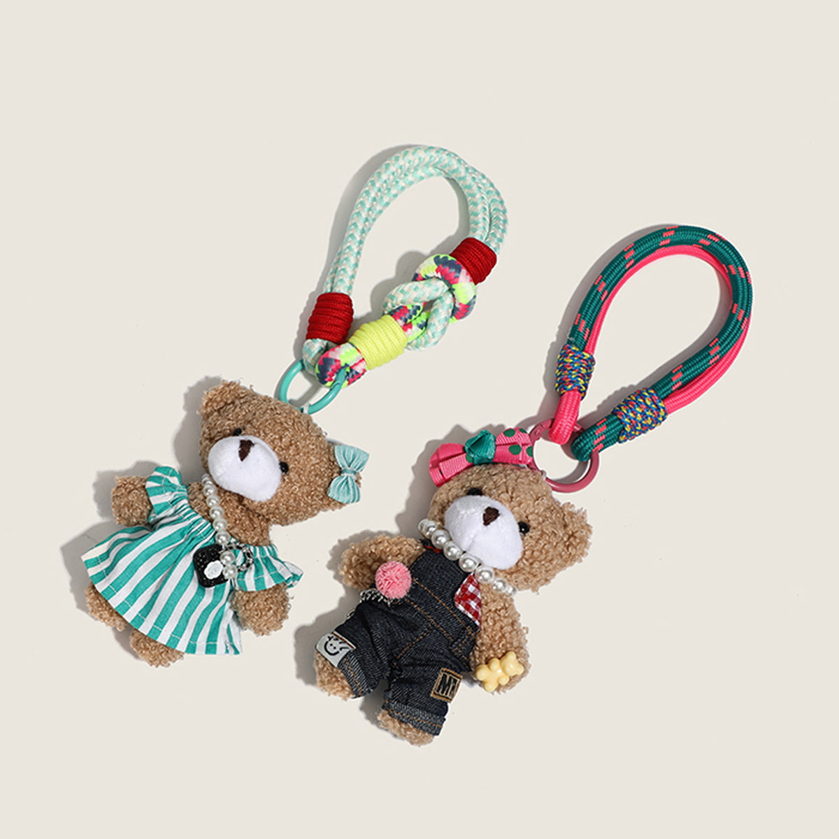 Pearl Necklace Bear Bag Charm