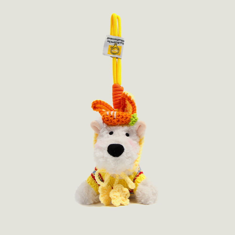 White Puppy Sweater Bag Charm