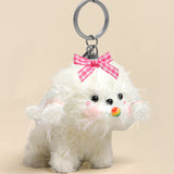 Cute White Puppy Keychain