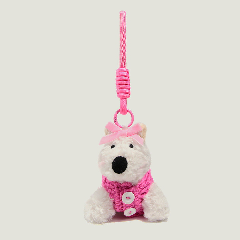 White Puppy Sweater Bag Charm