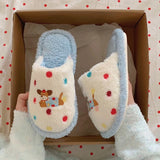 Fluffy Color Dot Slippers