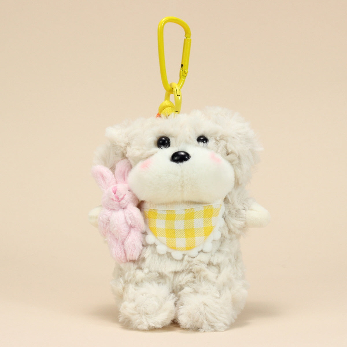 White Puppy Keychain