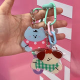 Kitty And Puppy Keychain
