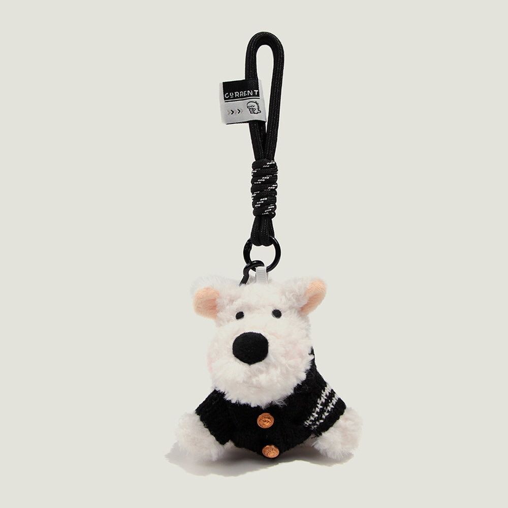 White Puppy Sweater Bag Charm