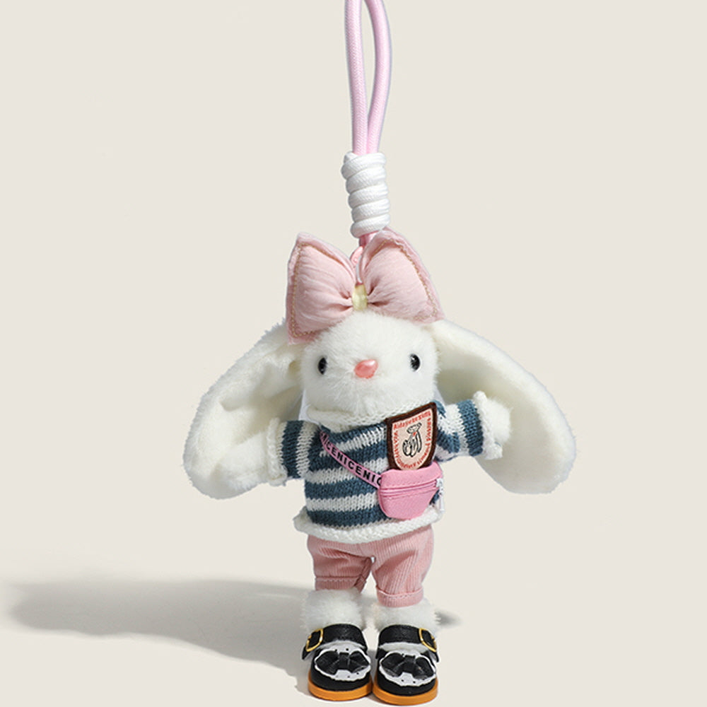Pink Bow Bunny Bag Charm