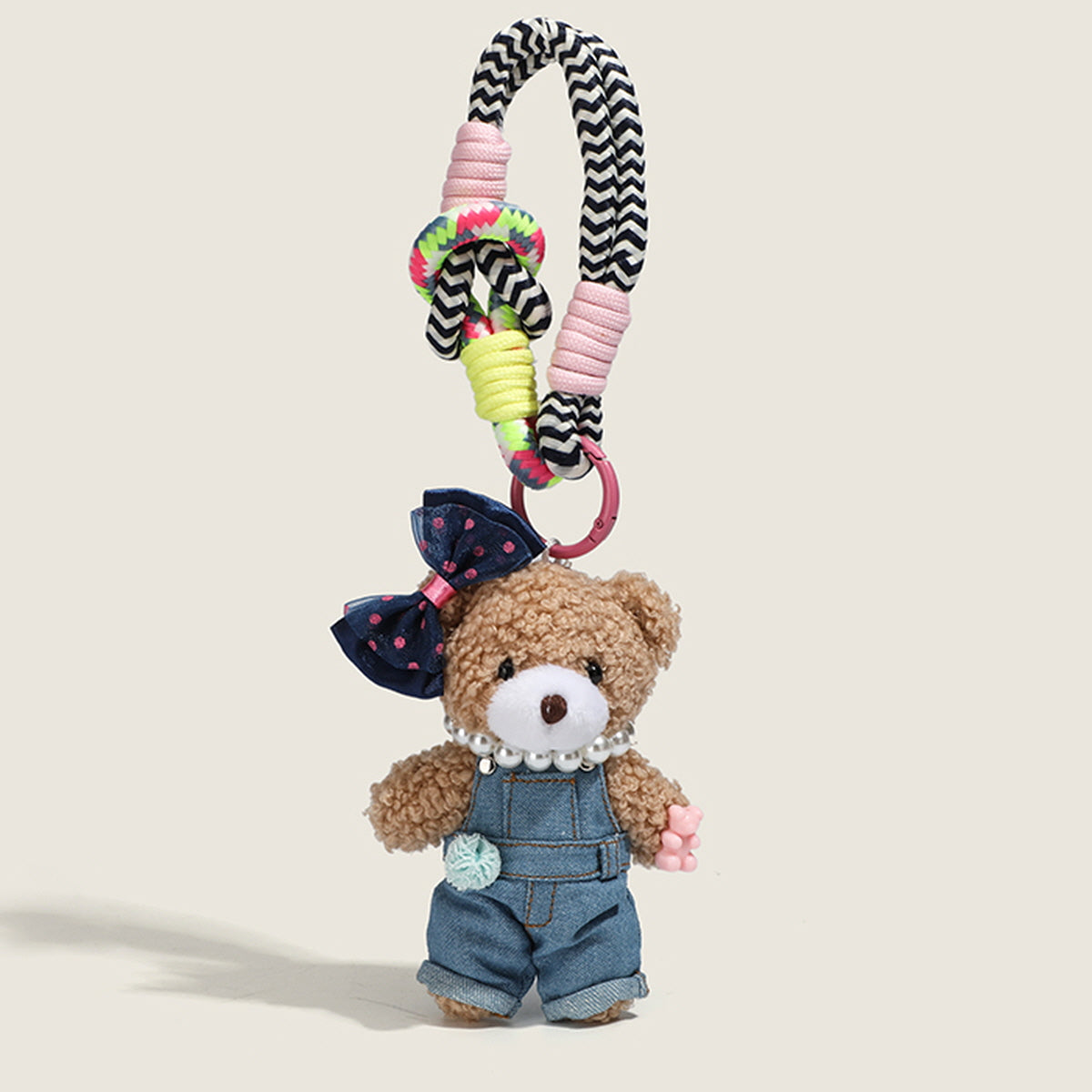 Pearl Necklace Bear Bag Charm