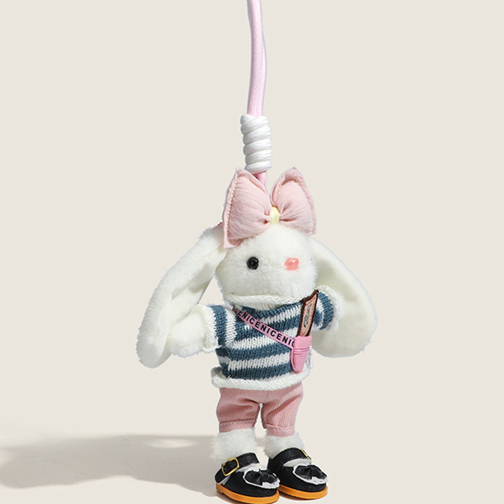 Pink Bow Bunny Bag Charm