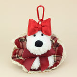 Plaid Dress Puppy Keychain