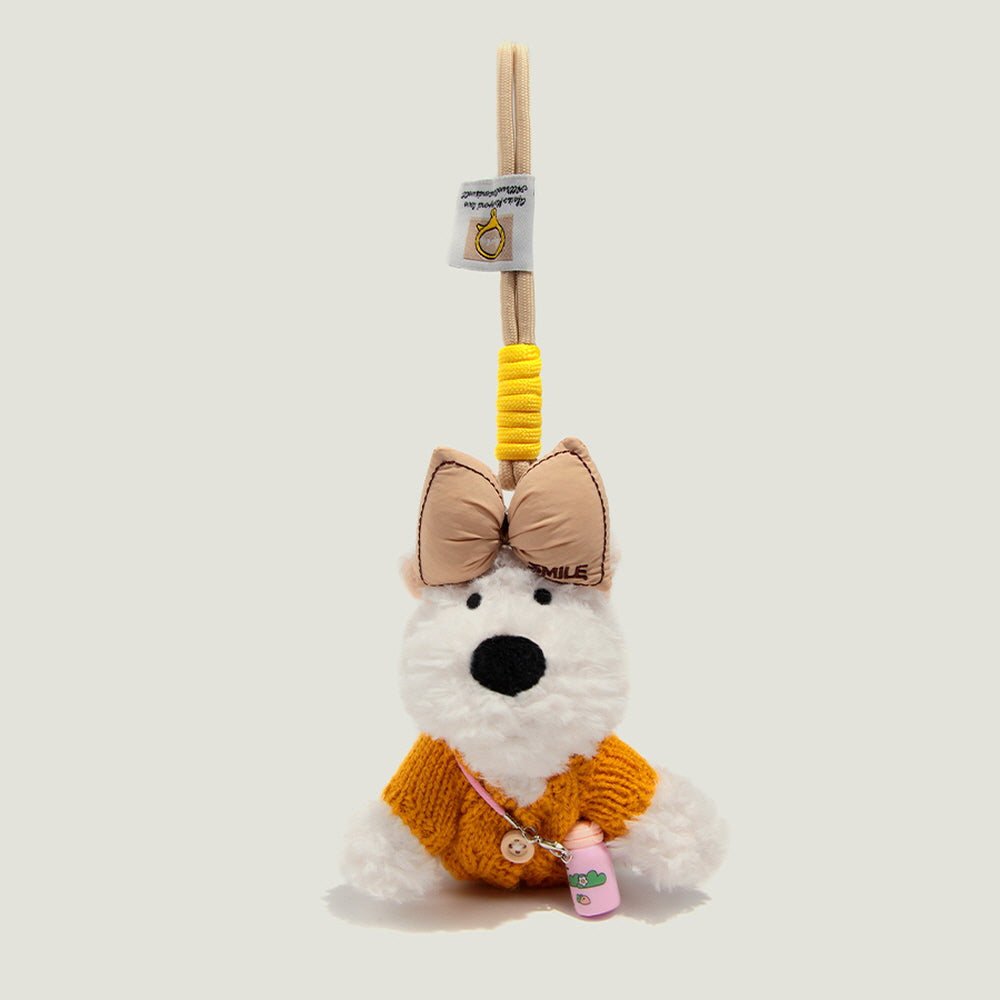 White Puppy Sweater Bag Charm