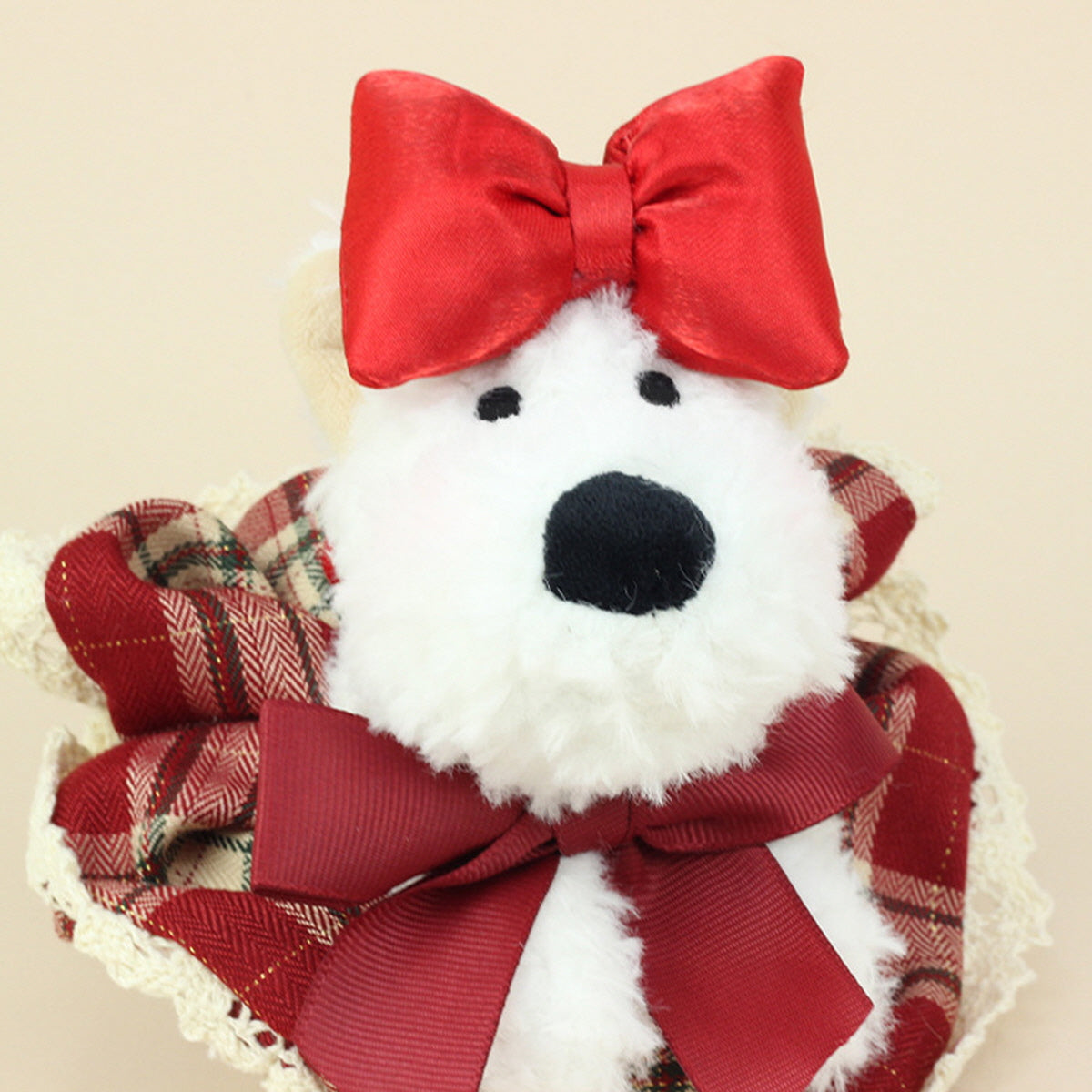 Plaid Dress Puppy Keychain