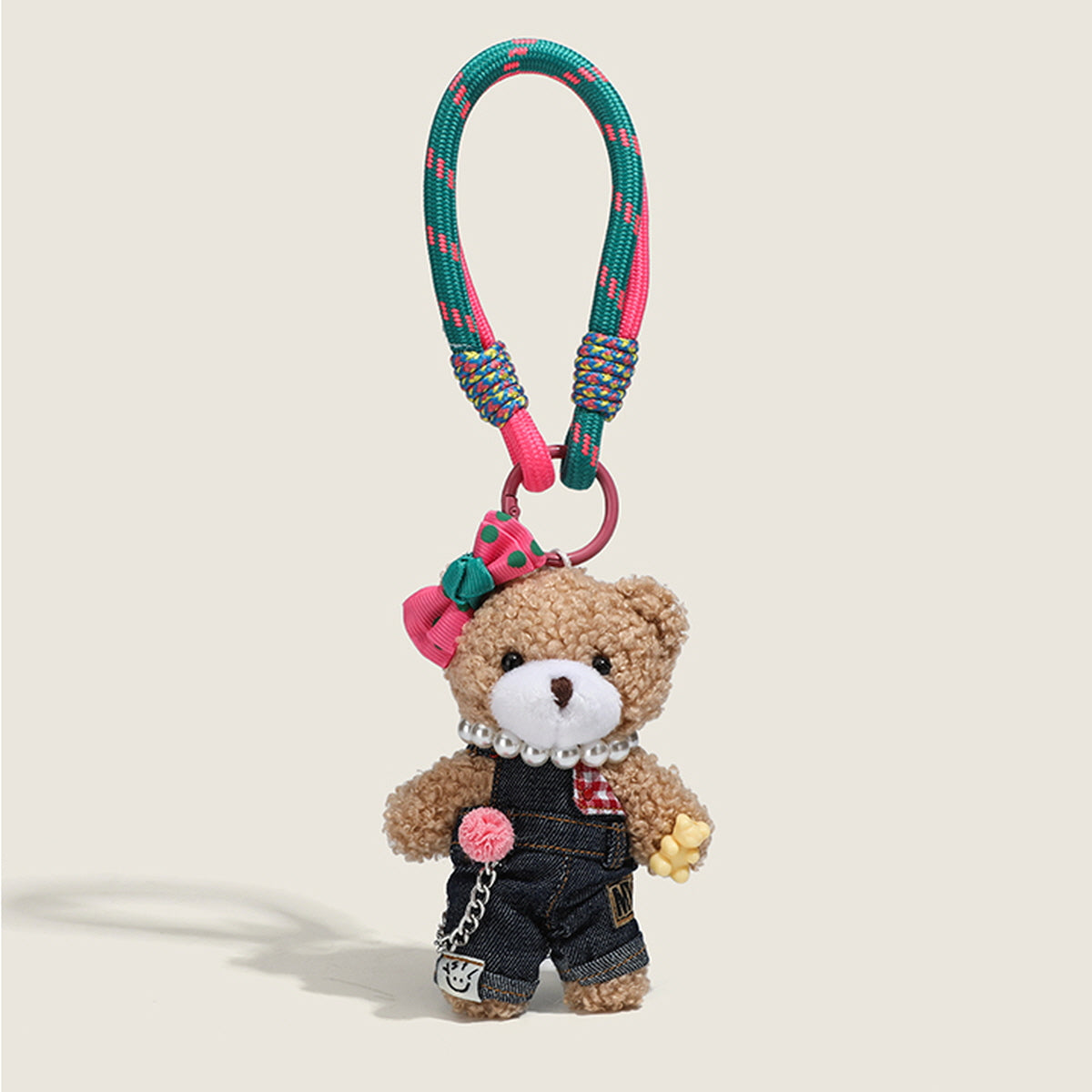 Pearl Necklace Bear Bag Charm