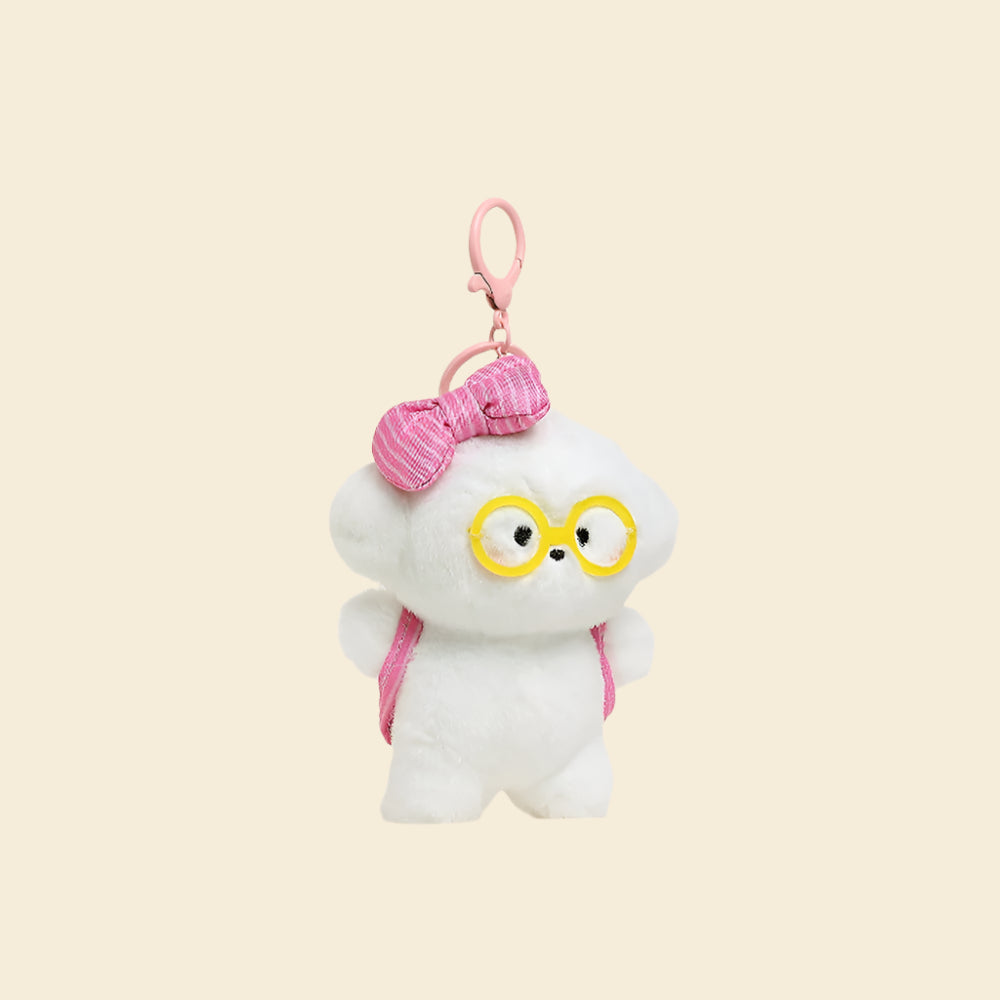 Puppy With Glasses Keychain