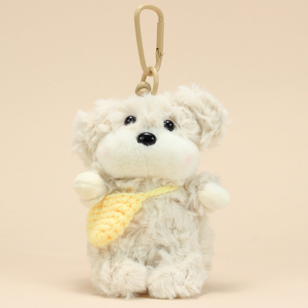 White Puppy Keychain