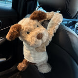 Brown Ear Puppy Tissue Cover For Car