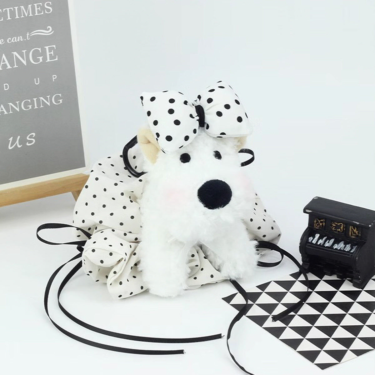 Polka Dot Puppy Keychain